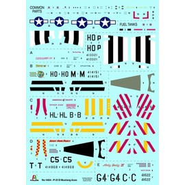 Italeri 1484 1:72 P-51D Mustang Aces Model Building Kit, Stand Model Building, Crafts, Hobby, Gluing, Plastic Kit, Detailed Military Kit, Military, Multi-Coloured