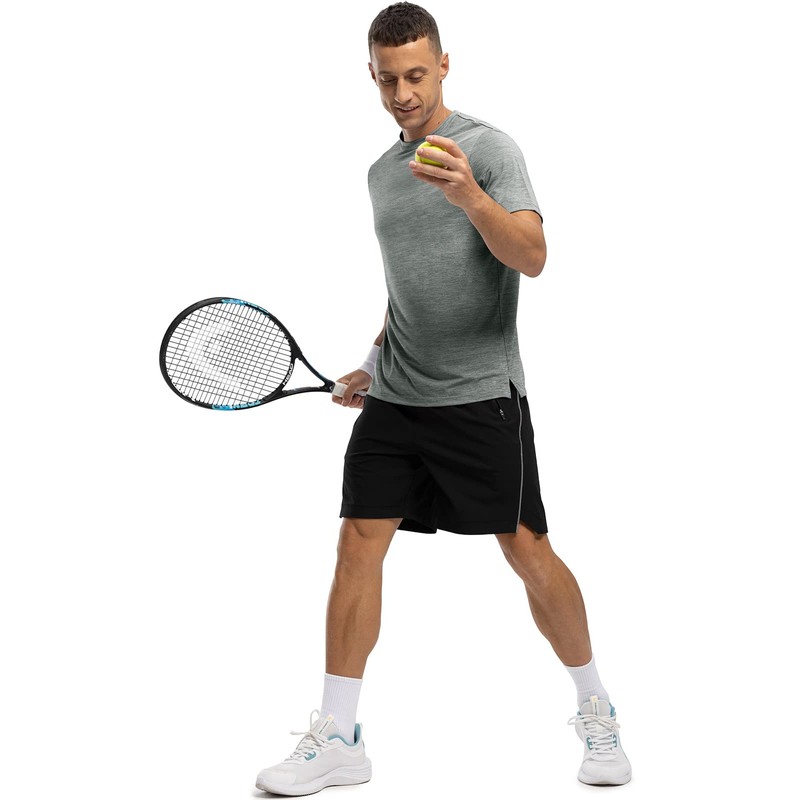 Rdruko Men's Workout Shirts Moisture Wicking Dry Fit Short Sleeve