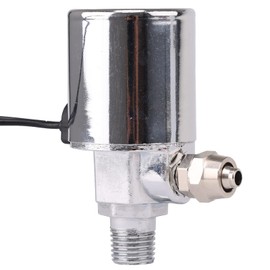 AOLIHAN Truck Air Horn Electric Solenoid Valve 1/4" NPT 12V/24V Train Horn Air Valve (Solenoid) universally for 1/4" ID Hose Chrome Plated Metal Housing
