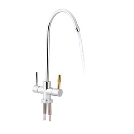 Natudeco Water Filter Tap, Double Hole Kitchen Water Filter Tap Hot and Cold Drinking Water Filter Reverse Osmosis RO Tap Sink Filter Water Dispenser