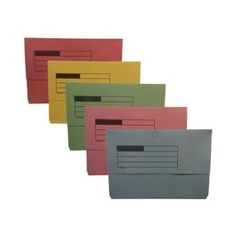 Foolscap Document Wallets 285gsm, Assorted Colours, Pack of 10 Folders (Assorted)