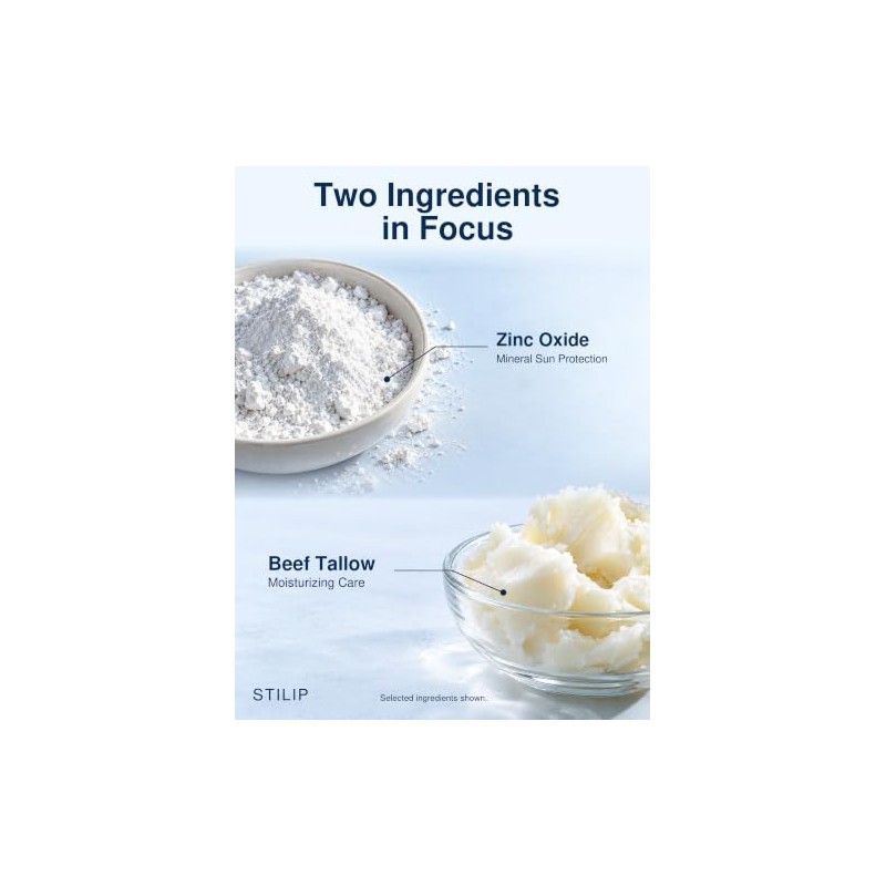 Organic Beef Tallow Sunscreen-SPF 50 with Zinc Oxide,Non-Toxic 2-in-1 Moisturizer