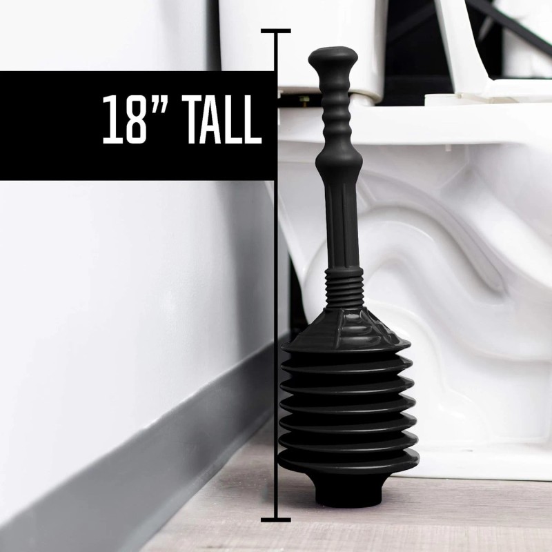 JS Jackson Supplies Professional Bellows Accordion Toilet Plunger, High Pressure