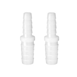 Quickun Plastic Hose Barb Reducer Fitting 3/8" to 1/4" Barbed Reducing Union Adapter Splicer Mender Joint Fitting (Pack of 2)