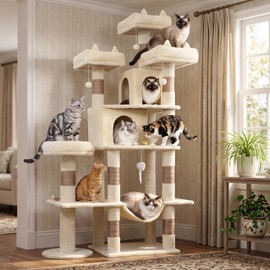 LIKISAK Cat Tower, 71 Inch Heavy Duty Cat Tree for Large Cats