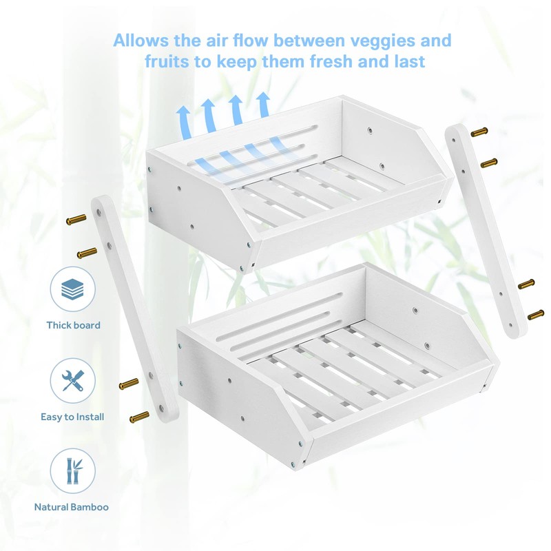 G.a HOMEFAVOR Fruit Basket for Kitchen, 2-Tier Fruit Bowl for
