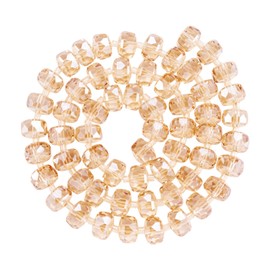 Crafans 60Pcs Rondelle Glass Beads 10MM Transaparent Rainbow Plated Glass Spacer Bead Crystal Faceted Crafts Beads for DIY Bracelet Jewelry Making, PeachPuff