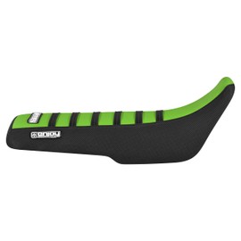 Enjoy Mfg Ribbed Seat Cover - Compatible Fit for 1988-1990 KX 80 KX80 - Black Rib - #450 (Black Sides/Green top/Black Ribs)