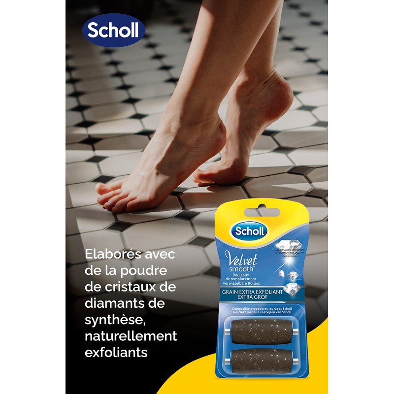 Scholl Velvet Smooth Express Pedi Crystal Diamonds Extra Exfoliating Grains