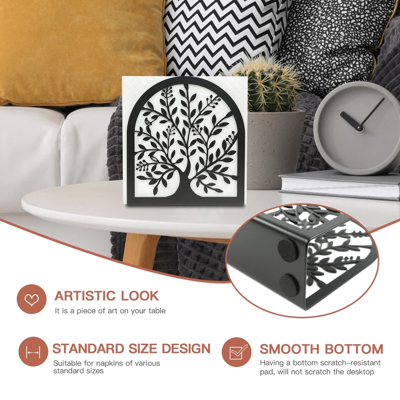 Table Napkin Holder Tree of Life Design Modern Metal Napkin