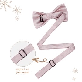Kajeer Kids Boys Silk Bow Ties - Adjustable Bowtie for Baby Toddler Gifts（Bare Pink）