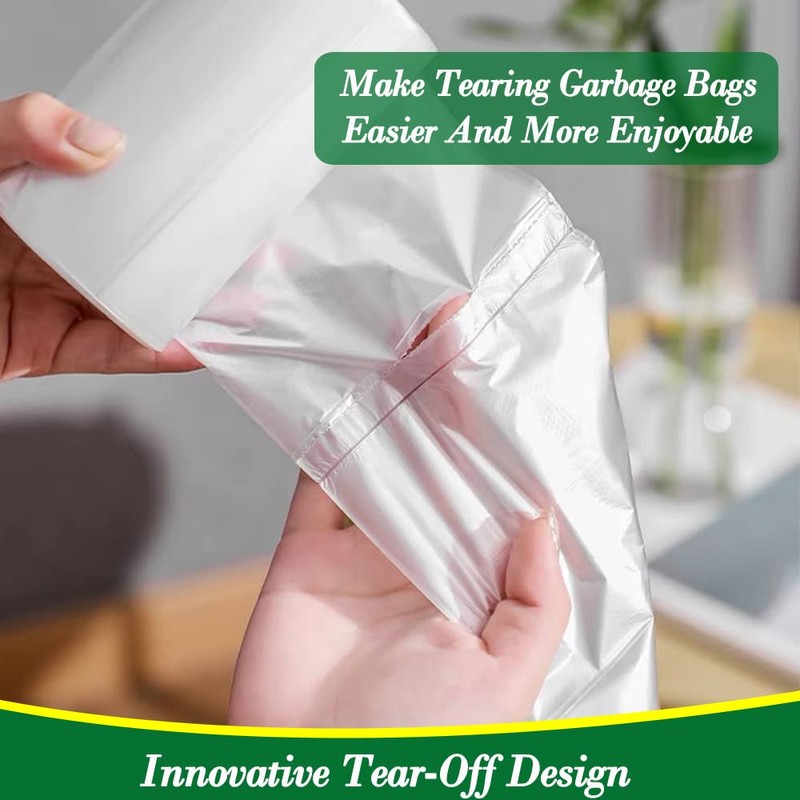 Hommaly 1.2 Gallon 240 Piece Small Clear Trash Bags, Scent