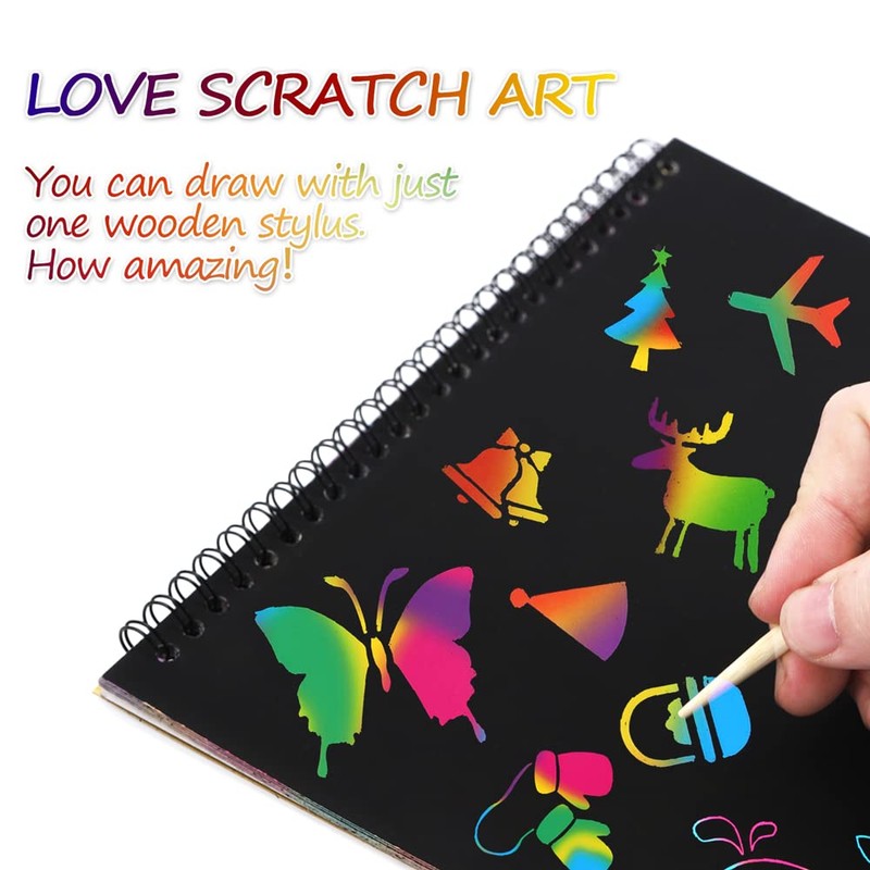 I&Art Scratch Art Books for Kids Scratch Art Paper Rainbow