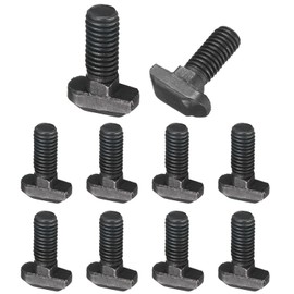 sourcing map 10pcs M8x20mm t Slot Drop-in Bolt, Carbon Steel Hammer Head Bolts t Shape Stud Sliding Screw with M8 Hexagon Flange Nuts for European Standard 40 Series Aluminum Profile