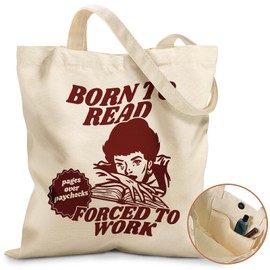 Miss Adola Aesthetic Book Tote Bag - with Magnetic Buckle and Zipper Inner Pocket for Women Lady Cloth Cotton Tote Bag for Gym, Travel