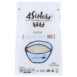 4 Sisters Long Grain White Rice - Organic - USA Grown - Sustainably Farmed - Farm to Table - Women Owned -2lb