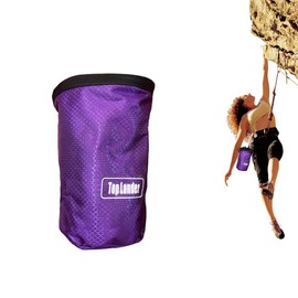 TUMECOS Chalk Bag for Rock Climbing,Reusable Storage Bag for Climbing Magnesium Carbonate Powder Balls, Climbing Chalk Bag（Purple）