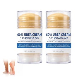 2 unidades de crema de urea 60% más 2% ácido salicílico Urea crema para pies, crema de pies para talones y pies secos agrietados, manos, codos, rodill