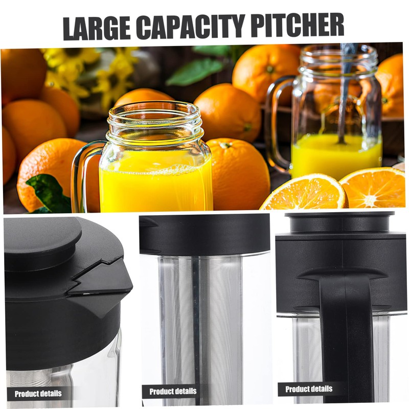 GRIRIW Elegant Design Tea Pot Large Capacity Beverage Pitcher Glass