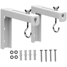 DOITOOL 2pcs Projector Screen Ceiling Mount Brackets Hanging Hooks for Home Office Classroom Presentations Easy to Install and Support Projector Screens Securely