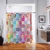 GURETER Boho Patchwork Shower Curtain, Spring Blooming Splicing Flowers Pattern