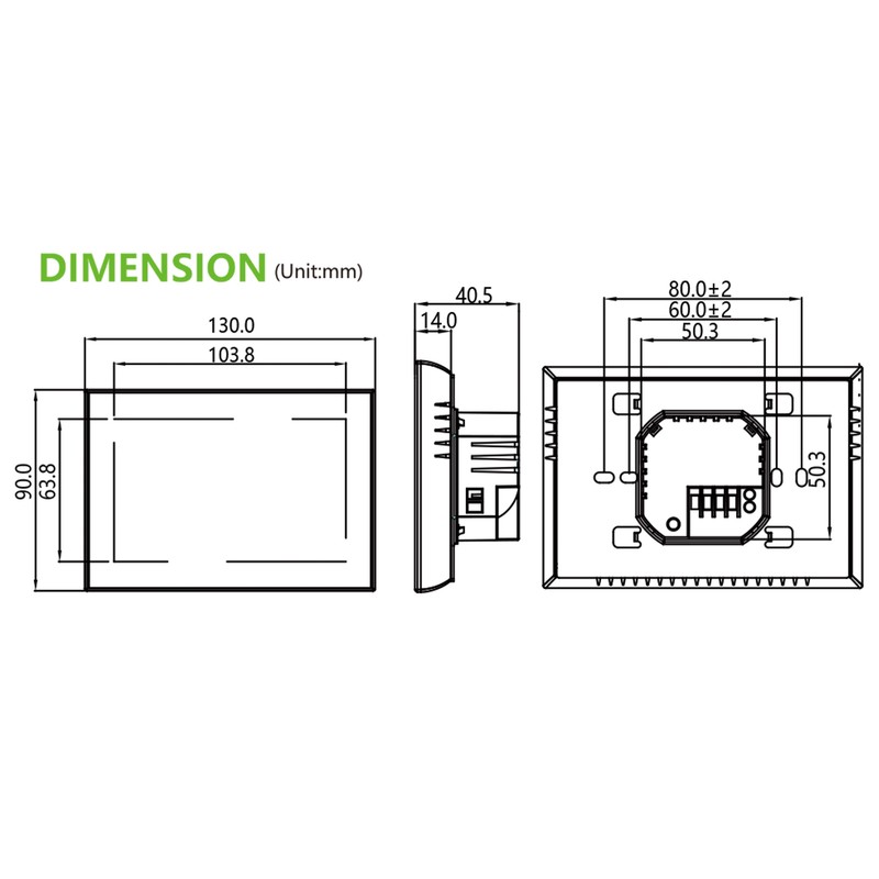 16A 95~240V Electric Heating Energy Saving Smart Thermostat with Touchscreen