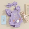 LYSINK Newborn Baby Girl Easter Bunny Outfits 2pcs Fly Sleeve