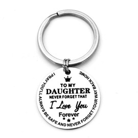 Jstud Inspirational Gifts keychain For Son Daughter Never Forget I Love You Forever keychain from Dad Mom