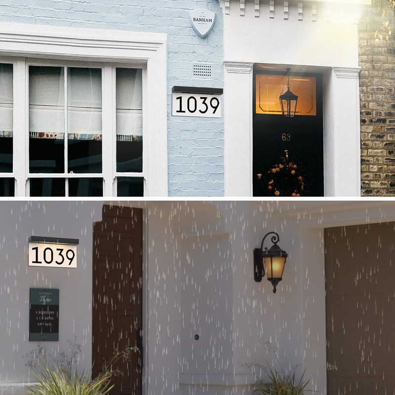 House Numbers Address Plaques For Houses Solar Powered, 3000K Warm