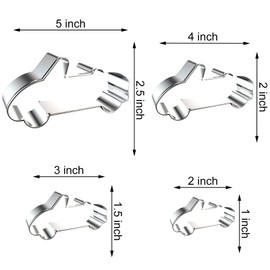 QAAQS Convertible Car Cookie Cutters Shapes Set Assorted Sizes - 5 inch, 4 inch, 3 inch, 2 inch - Sports Racing Car Vehicle Cookie Cutter Mold - Stainless Steel