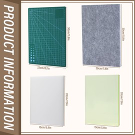 Yizzvb 4 PCS Leather Punch Pads, Leather Cutting Mat, Leather Craft Mat, Sound Absorbing Pad and A4 Self Healing Cutting Mat, Leather Punching Tools for DIY Leather Craft Lovers