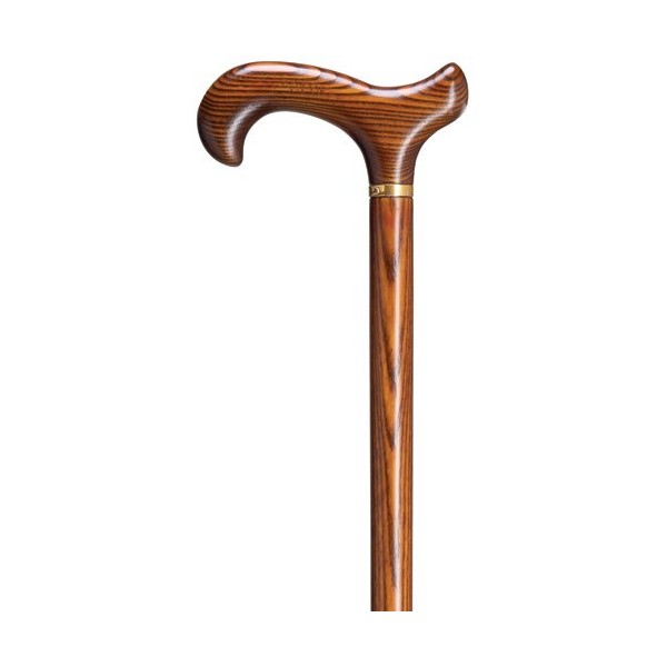 Men Derby Cane Scorched & Cherry Stained Ash  -Affordable Gift! Item #DHAR-9765200