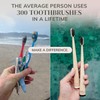 MABLE Two Pack Bamboo Toothbrush for Adult | Charcoal Infused