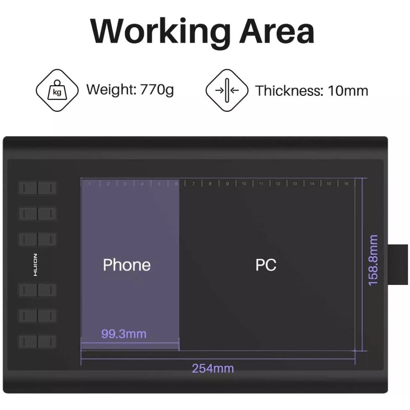 Huion New 1060 Plus Graphic Drawing Tablet with 8192 Pen