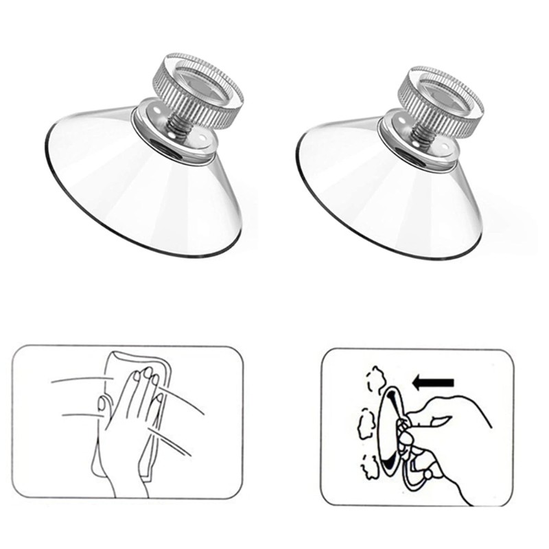 ieron 4 Pcs 53mm Sucker Cups, Large Round Plastic Threads