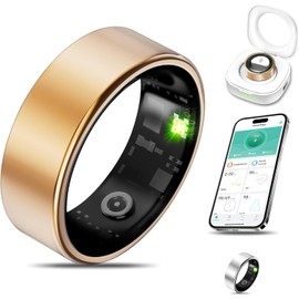 Smart Ring Health Tracker for Women Men, Fitness Tracker with Heart Rate, Blood Oxygen, Blood Pressure, Sleep Monitoring, Step Counting, IP68 Waterproof (Silver, #8)