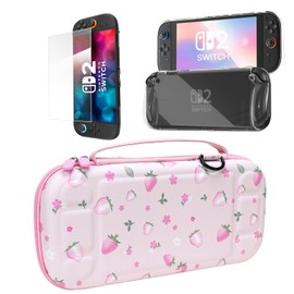 Switch 2 ケース 3点セット 2025年モデル EVA防震ハードシェル 薄型キャリングケース + 高品質ガラススクリーンプロテクター + 透明保護カバー 防水・防塵・耐衝撃 ゲームカード収納 旅行用ポーチ