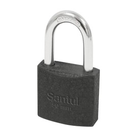 Santul 8056 Candado Cuerpo de Hierro 50mm, Llave Tradicional, Gancho Largo