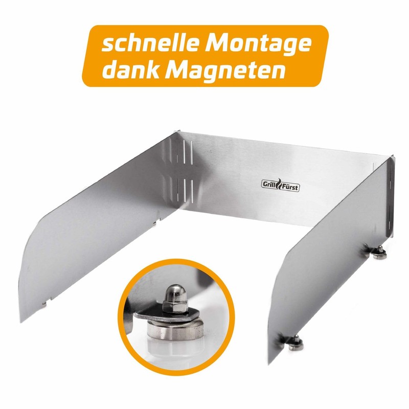 Grillfürst Magnetic Windbreak - Stainless Steel Splash Guard for Side