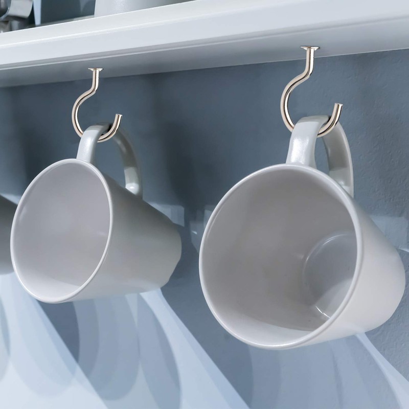 KUUQA 75 Pcs Multi-Size Nickel Plated Metal Ceiling Hooks Screw