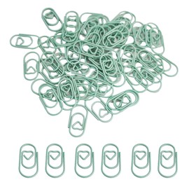 pson 100Pcs Heart Shaped Paper Clips, Cute Metal Mini Clips for Notes, Documents, Journals, and Planners(Green)