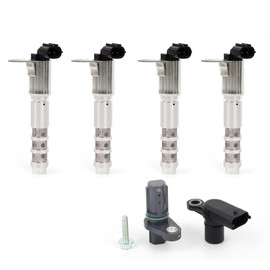 Intake & Exhaust Engine Variable Valve Timing Solenoid with Crankshaft & Camshaft Sensor Kit Compatible with Camaro Equinox Traverse GMC Terrain ATS Buick V6 OE# 12586722 12684186 12615626