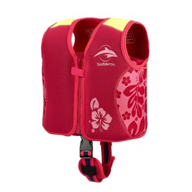 Konfidence Swim Jacket - Premium Swim Vest with Removeable Safety Strap for Kids| Adjustable Buoyancy | UKCA & CE Compliant | Swim School Approved (Oahu Pink, L (19-30kgs))
