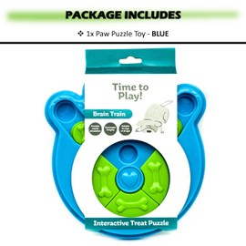Dog Toys PAW shape Dog PUZZLE Toys Interactive Dog Toys for Boredom Hide Treat and Train Interactive Dog Toy Dog Enrichment Toy Fun Game for Slow Feeding Dog Puzzle Feeder (Blue, Paw)