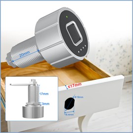 Fingerabdruck Schloss, Eseesmart Briefkastenschloss mit APP Fingerabdruck, Elektronisches Schrankschloss mit 3 Schließzunge, Schubladenschloss für Spind Möbel 20mm