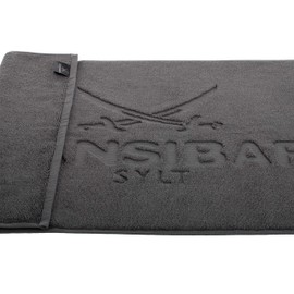 Sansibar Bath Mat Set of 2 50 x 80 cm 100% Cotton Fine Pile Bath Mat Anthracite