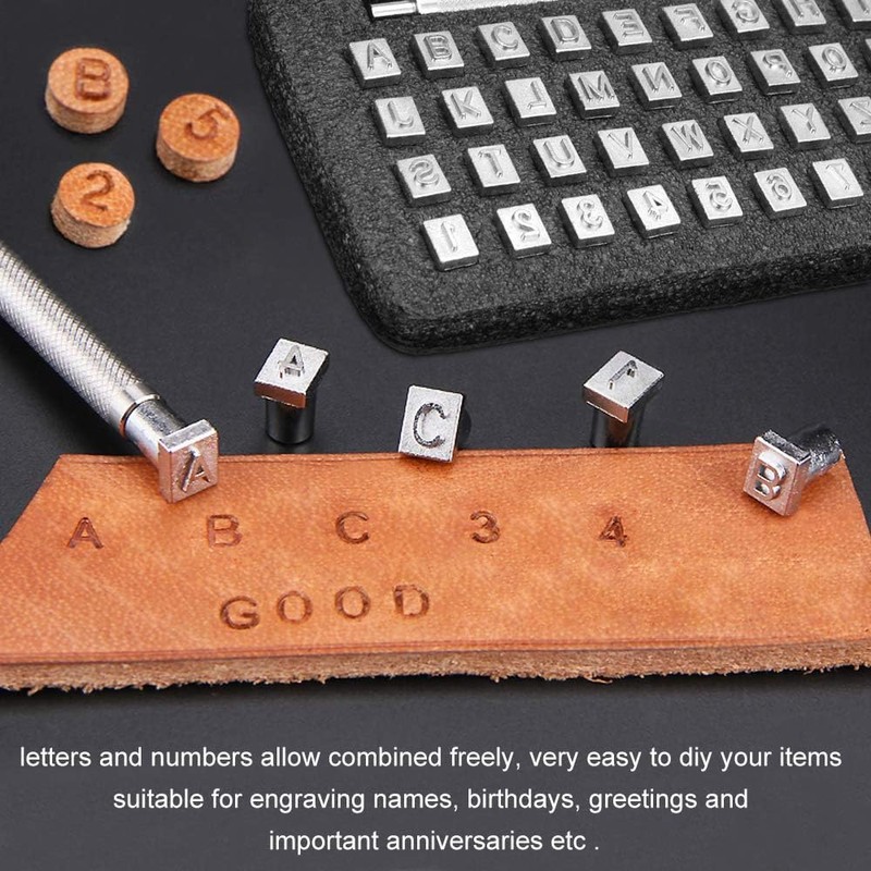 36 Pcs Number and Letter Stamp Punch Set Clay Stamps