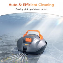 Coasteering Pool Vacuum Robot with Brushes (2 Pack), Cordless Robotic Pool Cleaner with 100 Mins Runtime, Powerful Suction, Ideal for Above Ground Pools