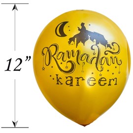 creative balloons Ramadan Kareem Decoration 12 inch Ramadan Kareem Balloons 15 Pieces Gold Balloons Ramadan Kareem Printed Balloons Ramadan Kareem Decoration