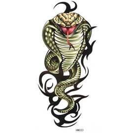 King Horse Cool waterproof tattoo sticker green cobra